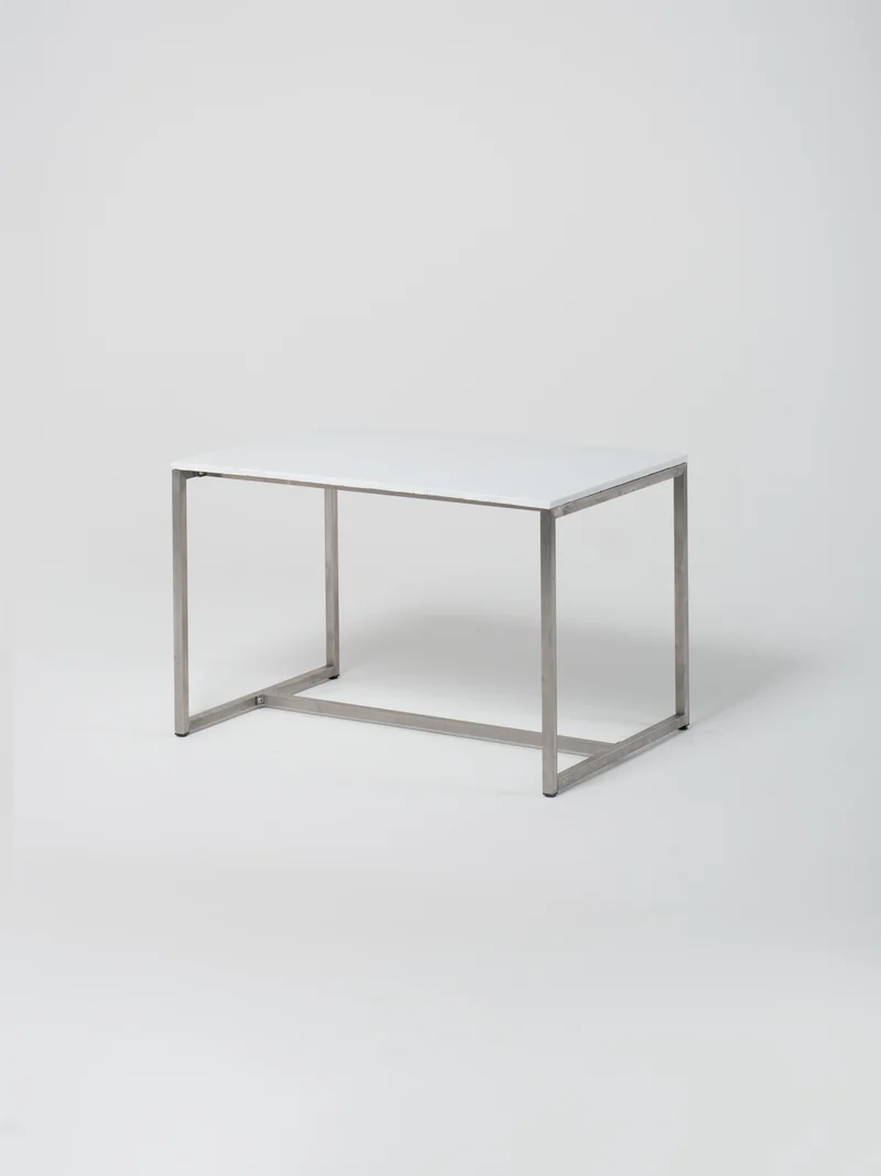 Table 20 / Stainless Steel / White Concrete