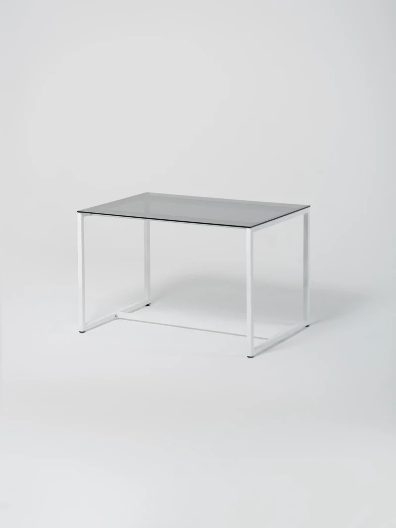Table 21 / White / Grey Glass