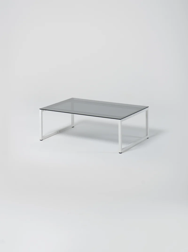 Coffee Table 16 / White | Glass | Grey