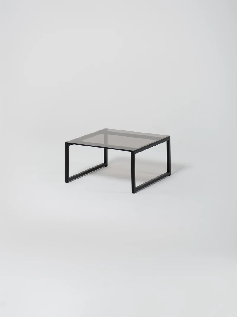 Coffee Table 12 / Black | Square | Glass | Amber
