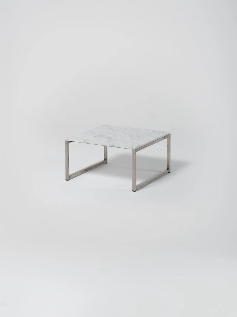 Coffee Table 1 / Stainless Steel | Square | Bianco Carrara