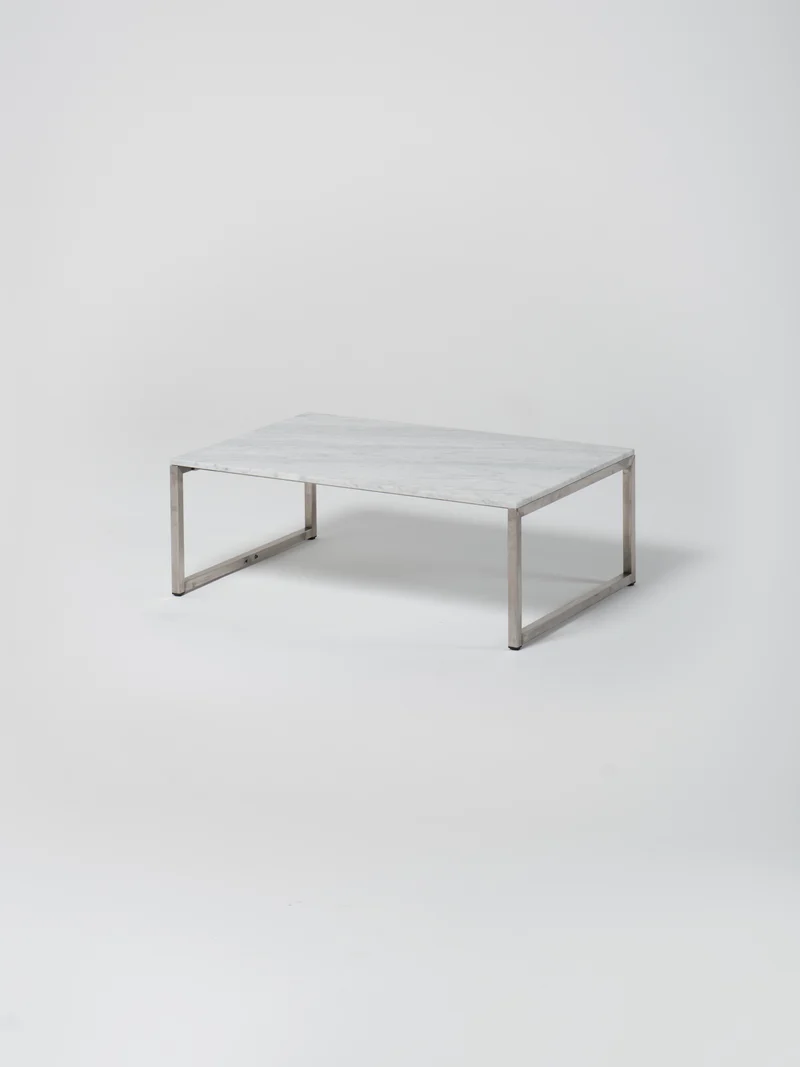 Coffee Table 1 / Stainless Steel | Bianco Carrara