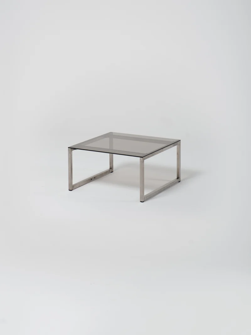 Coffee Table 6 / Stainless Steel | Square | Glass | Amber
