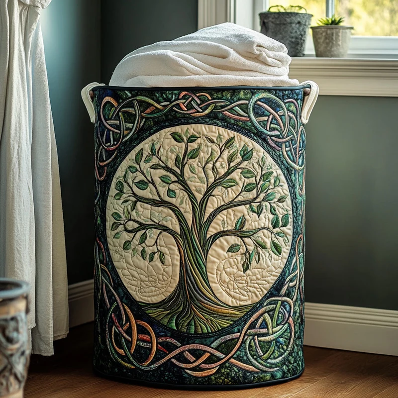 Green Tree | Handmade Laundry Basket
