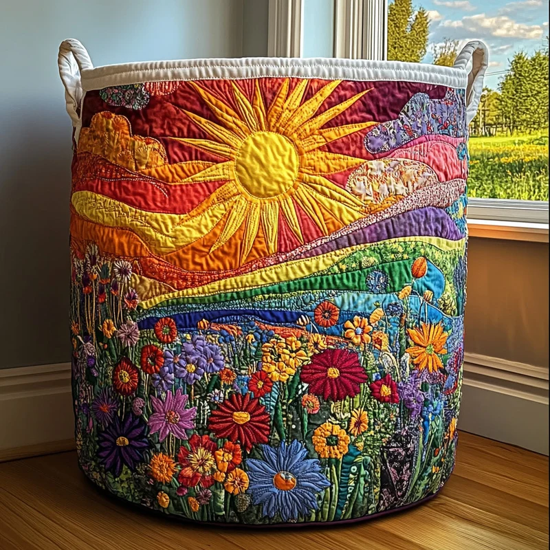 Flowers and Sun | Handmade Laundry Basket