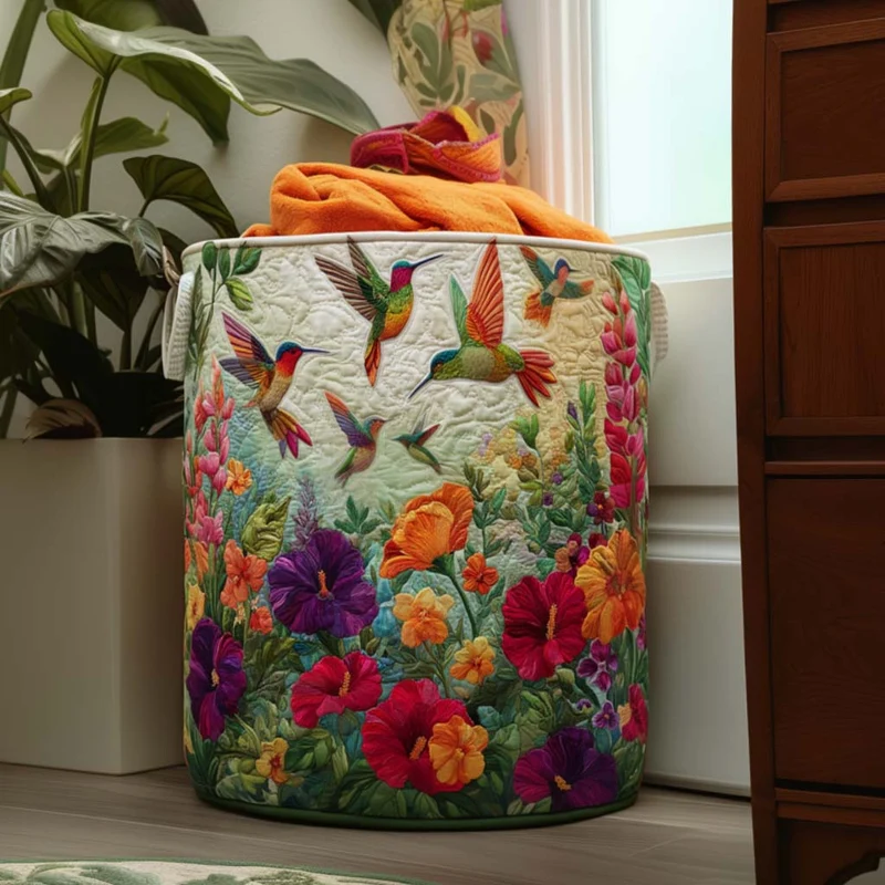 Birds and Flowers | Handmade Laundry Basket