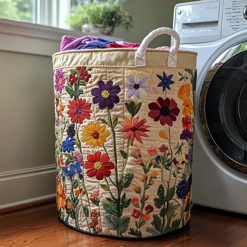 Bright Bloom | Handmade Laundry Basket