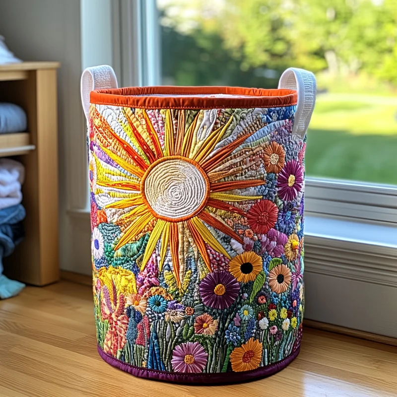 Blooming Sunflower | Handmade Laundry Basket