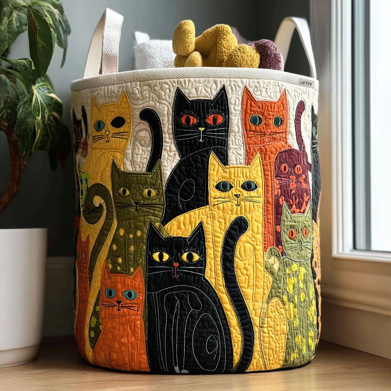Curious Cat | Handmade Laundry Basket
