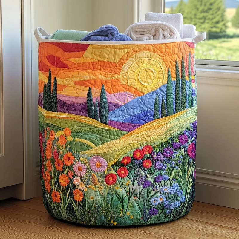 Bright Meadow | Handmade Laundry Basket