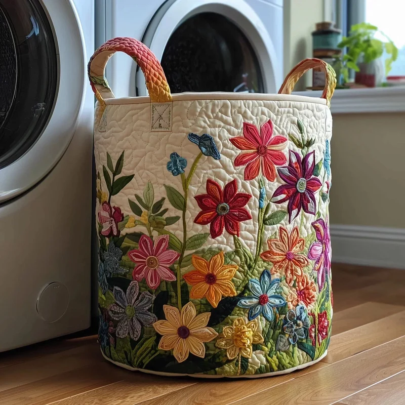 Flowers | Handmade Laundry Basket