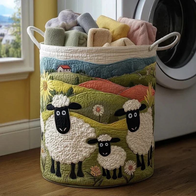 Sheep in the Valley | Handmade Laundry Basket