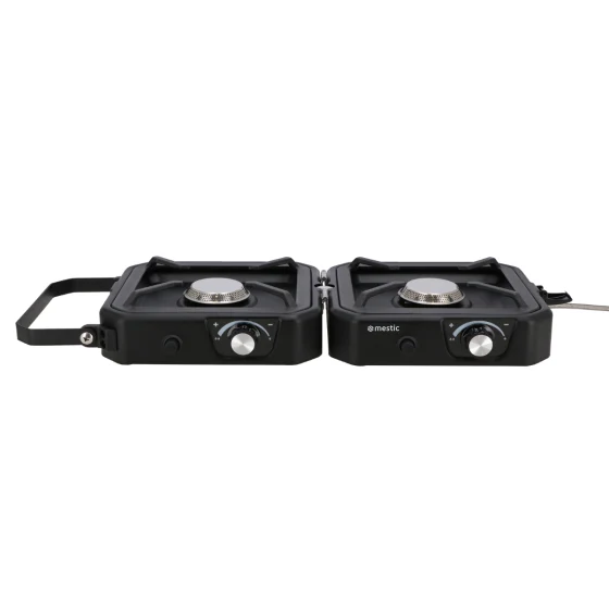 Réchaud à gaz double brûleurs pliable