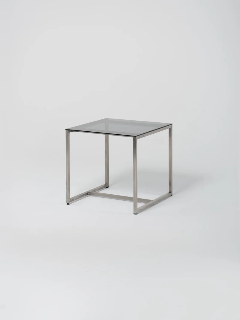 Table 17 / Square / Stainless Steel / Glass / Grey
