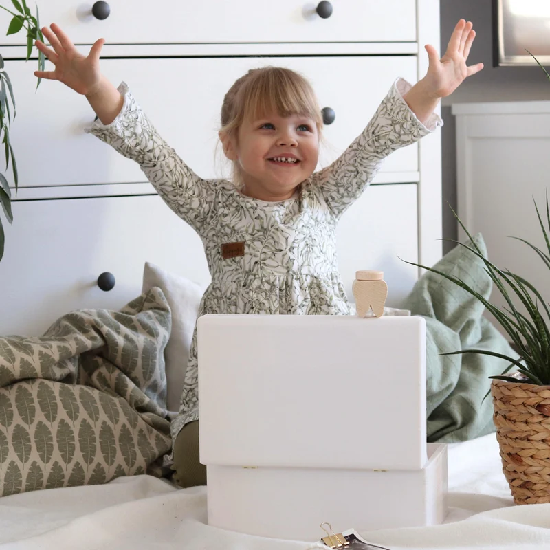 Boîte en bois avec couvercle – M/L/XL - Blanc – Coffret de rangement - Boîte à souvenirs et décoration, FSC®