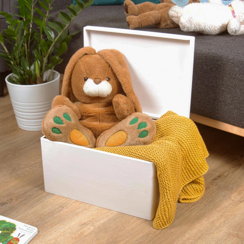 Boîte en bois avec couvercle – M/L/XL - Blanc – Coffret de rangement - Boîte à souvenirs et décoration, FSC®