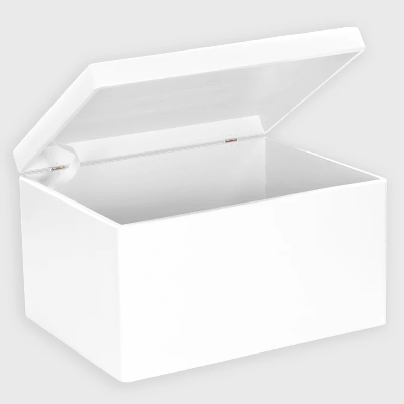 Boîte en bois avec couvercle – M/L/XL - Blanc – Coffret de rangement - Boîte à souvenirs et décoration, FSC®