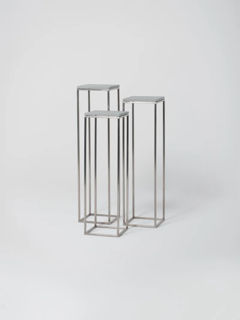 Podium Set 3 / 30cm Square / Stainless Steel / Bianco Carrara