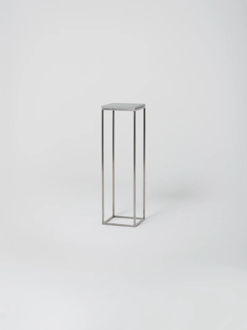 Podium 3 / 30cm Square / Stainless Steel / Bianco Carrara