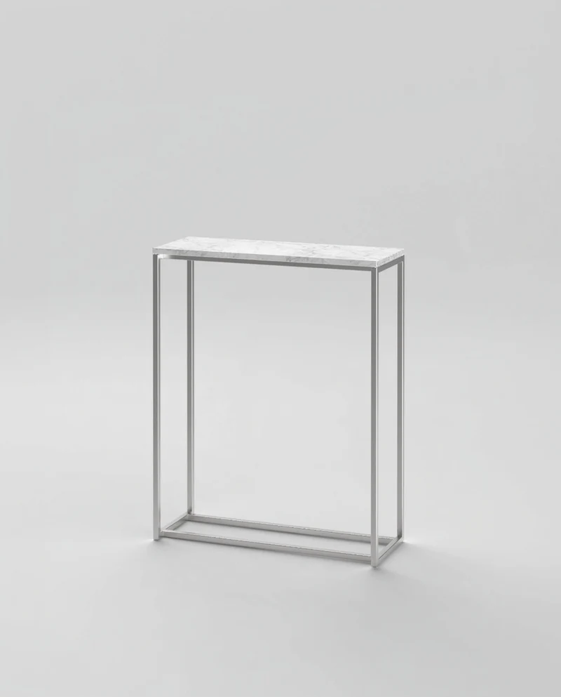 Console 3 / 80cm x 30cm | Stainless Steel | Bianco Carrara