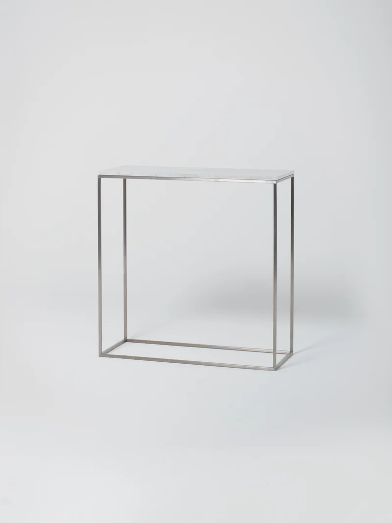 Console 3 / 100cm x 40cm | Stainless Steel | Bianco Carrara