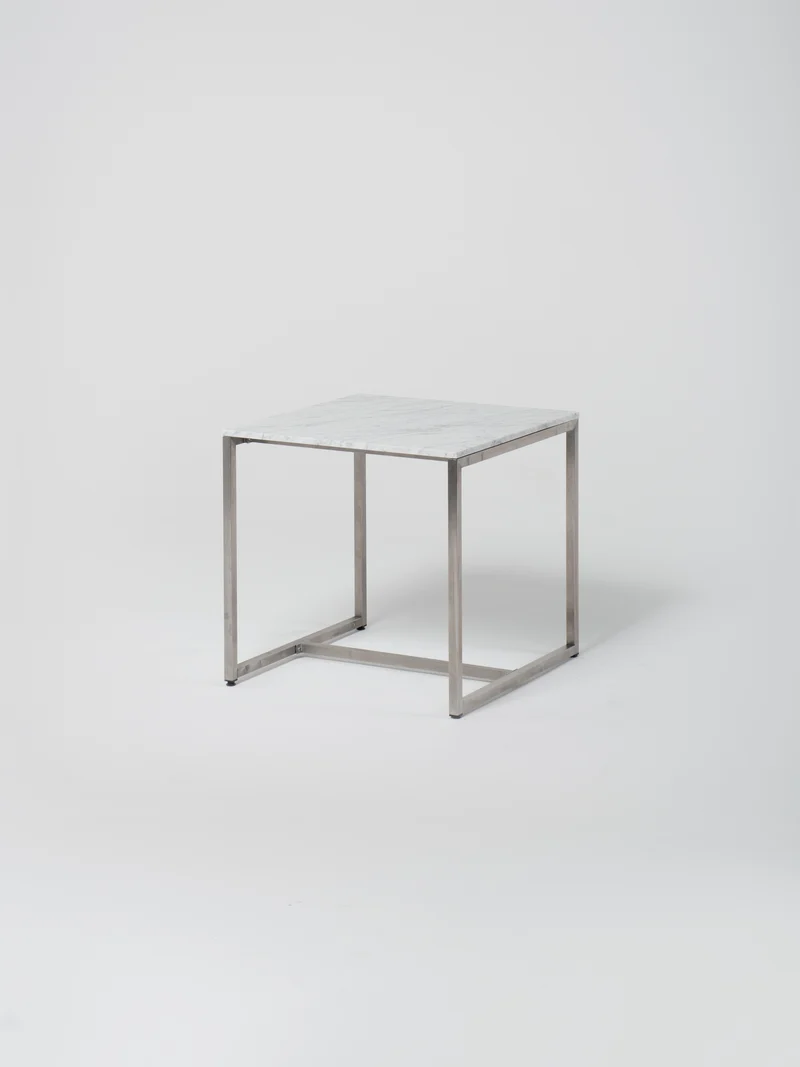 Table 3 / Square / Stainless Steel / Bianco Carrara Marble