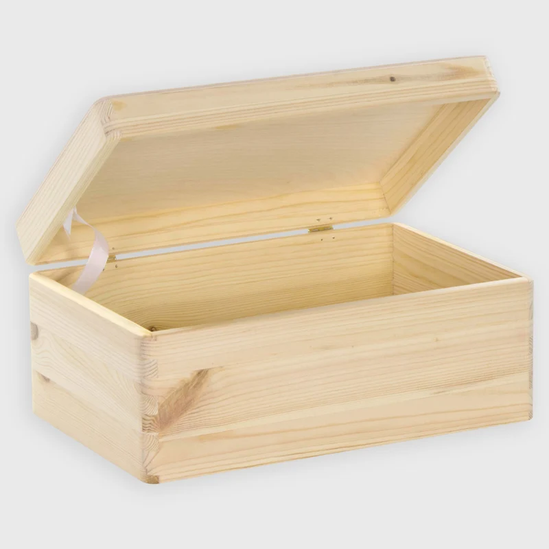 Boîte en bois avec couvercle – S/M/L/XL - Naturel, FSC® – Coffret de rangement - Boîte pour décoration et bricolage