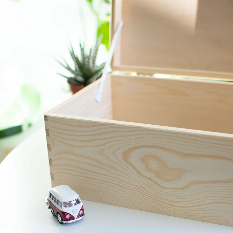 Boîte en bois avec couvercle – S/M/L/XL - Naturel, FSC® – Coffret de rangement - Boîte pour décoration et bricolage