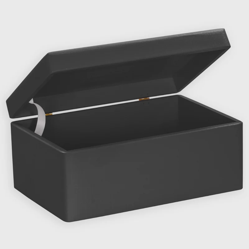 Boîte en bois avec couvercle – M/L/XL – Noir – Coffret de rangement – Boîte à souvenirs et décoration, FSC®