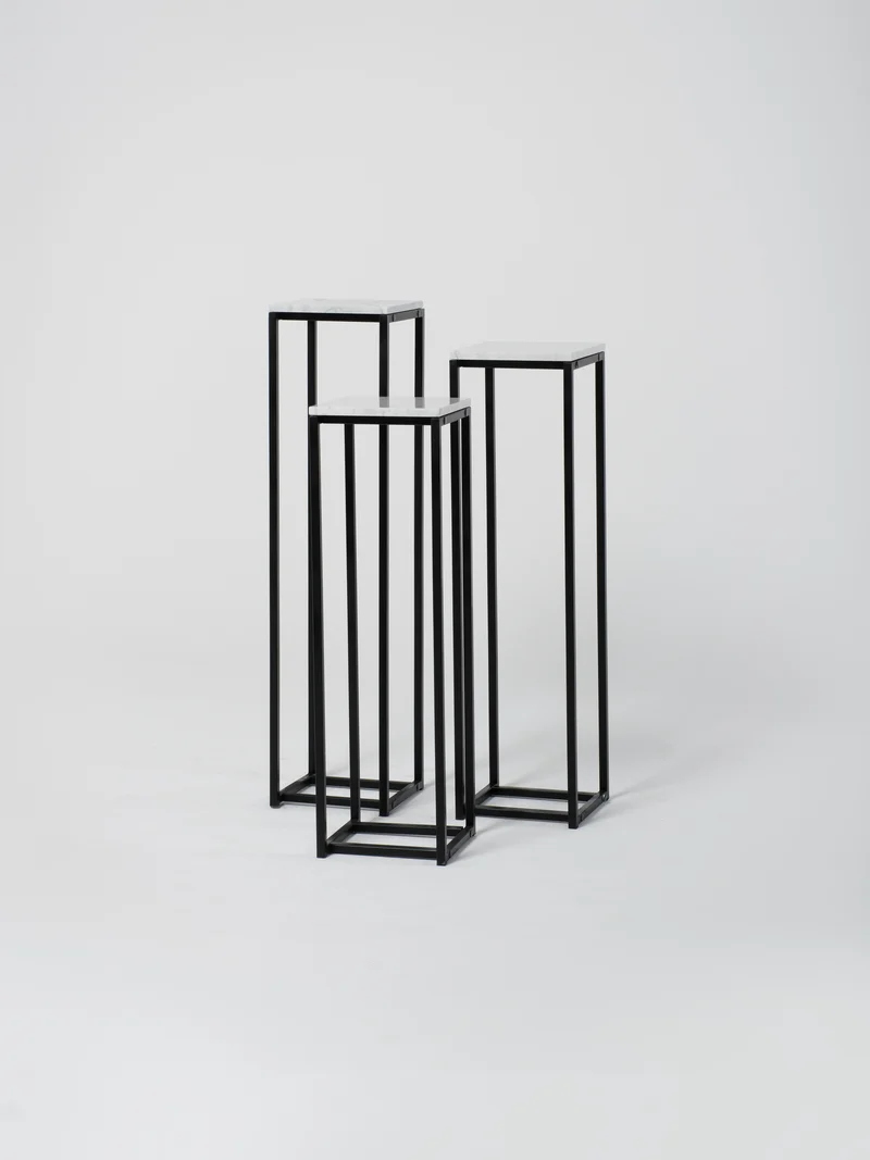 Podium Set 2 / 30cm Square / Bianco Carrara