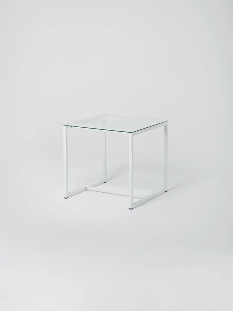 Table 12 / Square / White / Glass
