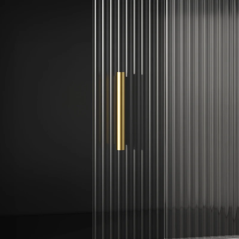 Unaccrued Buffet Haut 120x35x167cm Noir avec Étagères Réglables, LED, Vitrine Moderne en MDF