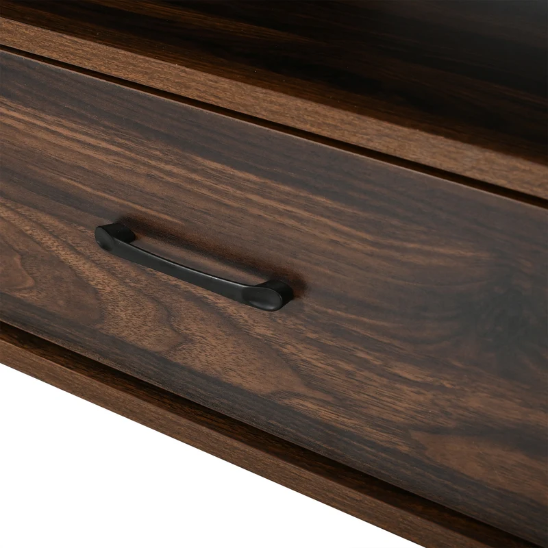 Meuble TV effet noyer style rétro à portes coulissantes 180cm RUSTICSTYLE