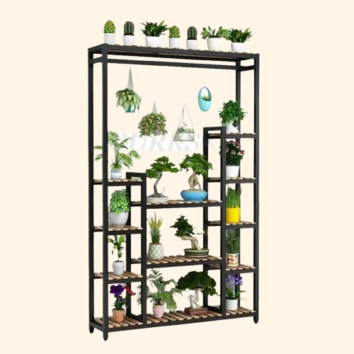 Meuble étagère métallique haut pour plantes