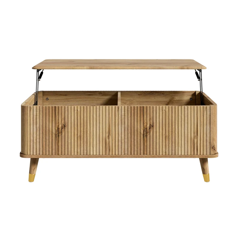 Table basse relevable effet bois à latte 97x52cm PILLOWFLOW