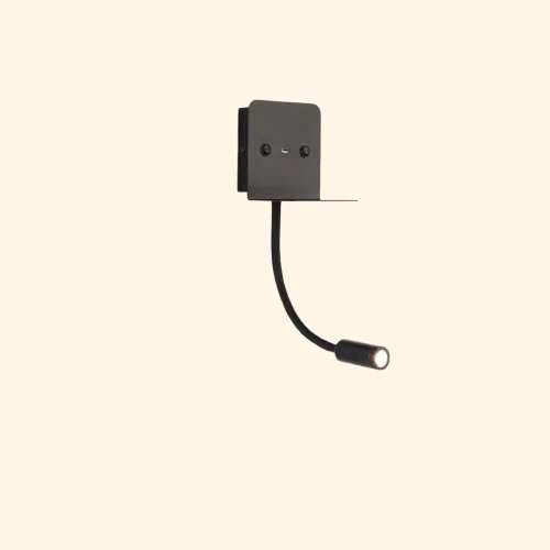 Etagère de chevet lumineuse design avec flexible spot orientable