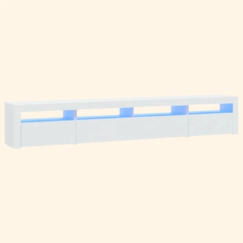 Meuble tv blanc led 240 cm