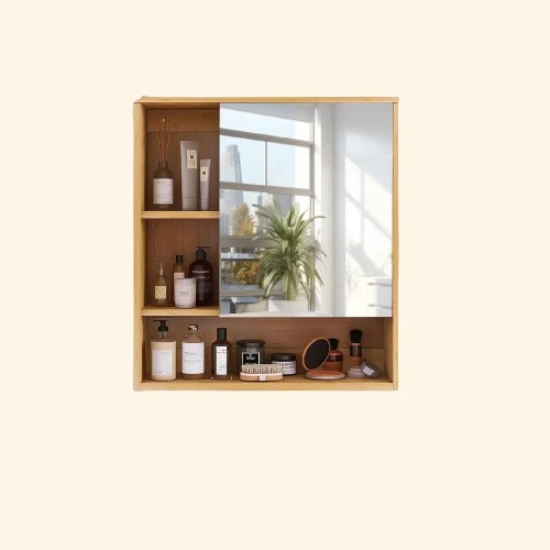 Armoire murale salle de bain bois avec miroir