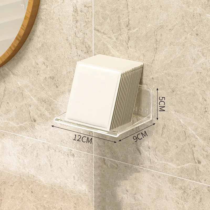 Etagère murale salle de bain sans percer transparente