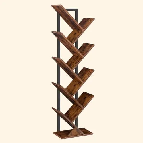 Etagère bibliothèque arbre marron verticale