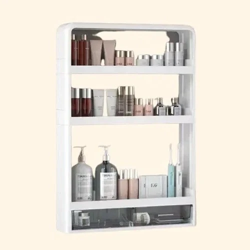 Meuble haut salle de bain mural avec rangement intégrés