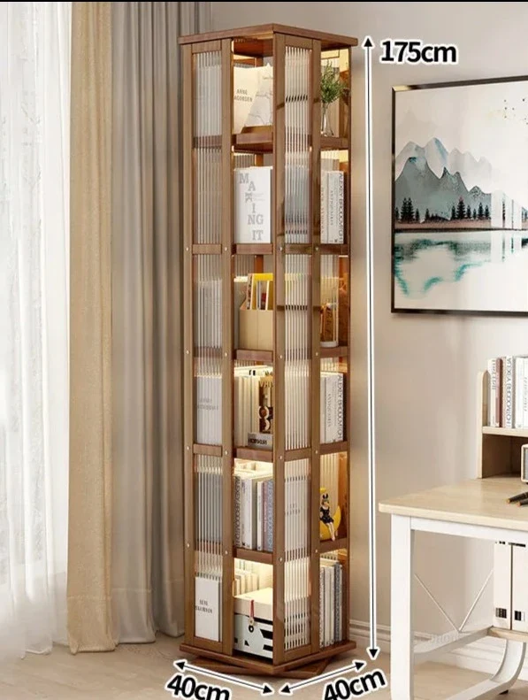 Etagère bibliothèque verticale tournante 40 cm