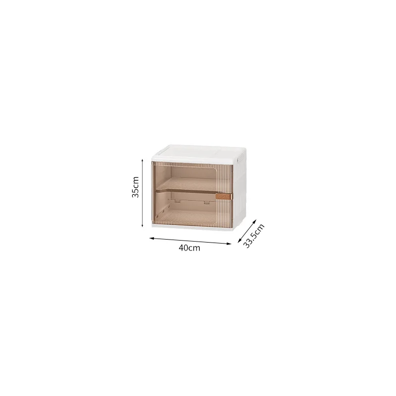 Cube de rangement modulable en plastique blanc avec porte transparente fumée