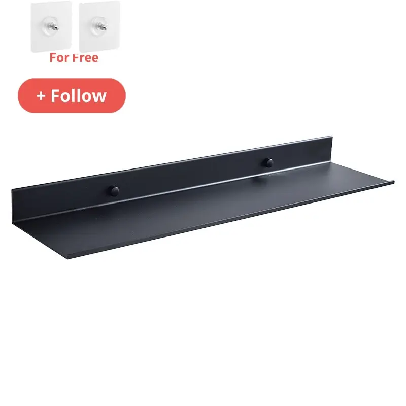 Etagère murale en métal noir flottante sans percer