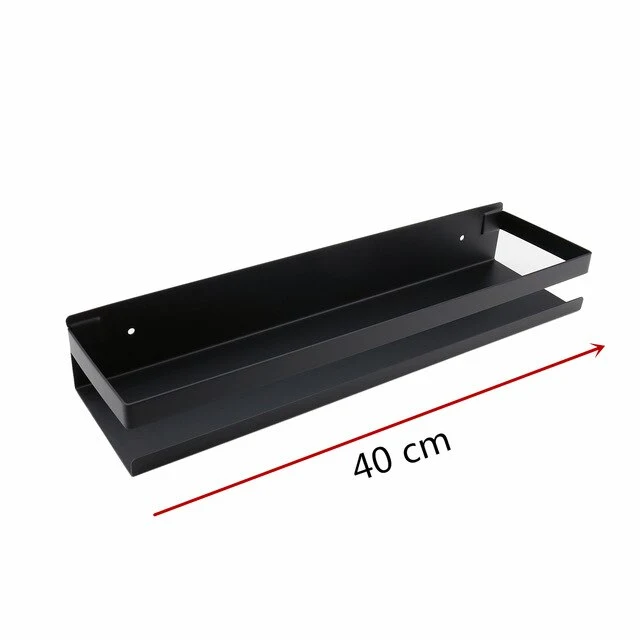 Etagère murale en métal rectangulaire avec rebord anti chute pour salle de bain