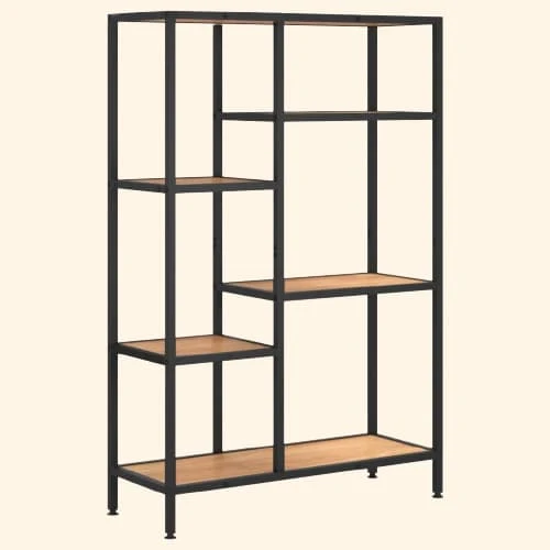 Etagère sur pieds métal et bois 80x30x120 cm