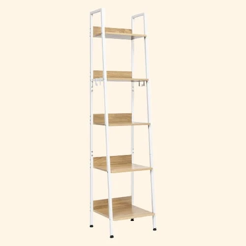 Etagère échelle scandinave en bois et métal 5 niveaux