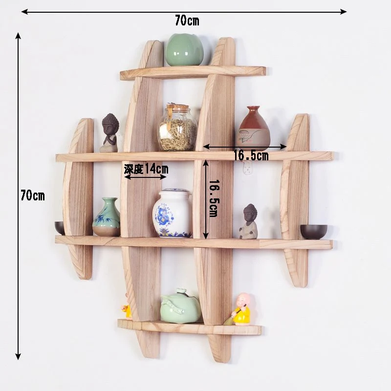 Etagère murale bois présentoir compartimentés