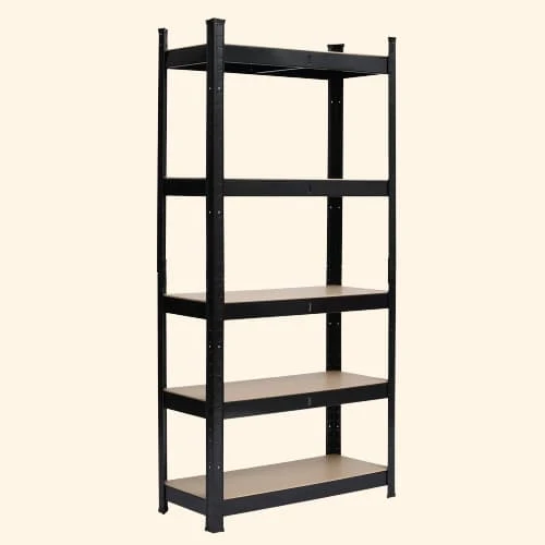 Etagère de rangement métal et bois 5 niveaux
