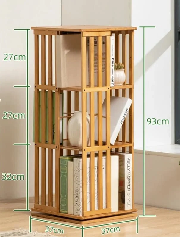 Bibliothèque rotative colonne bois